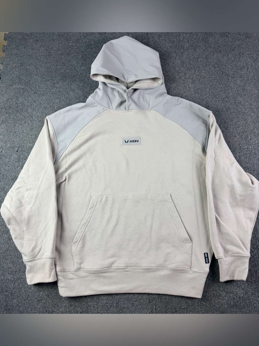ASRV Relentless Pursuit Mens Cotton Blend Pullover Hoodie Size M Beige